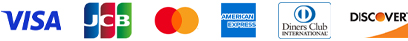 VISA、JCB、Mastercard、American Express、Diners Club、DISCOVER